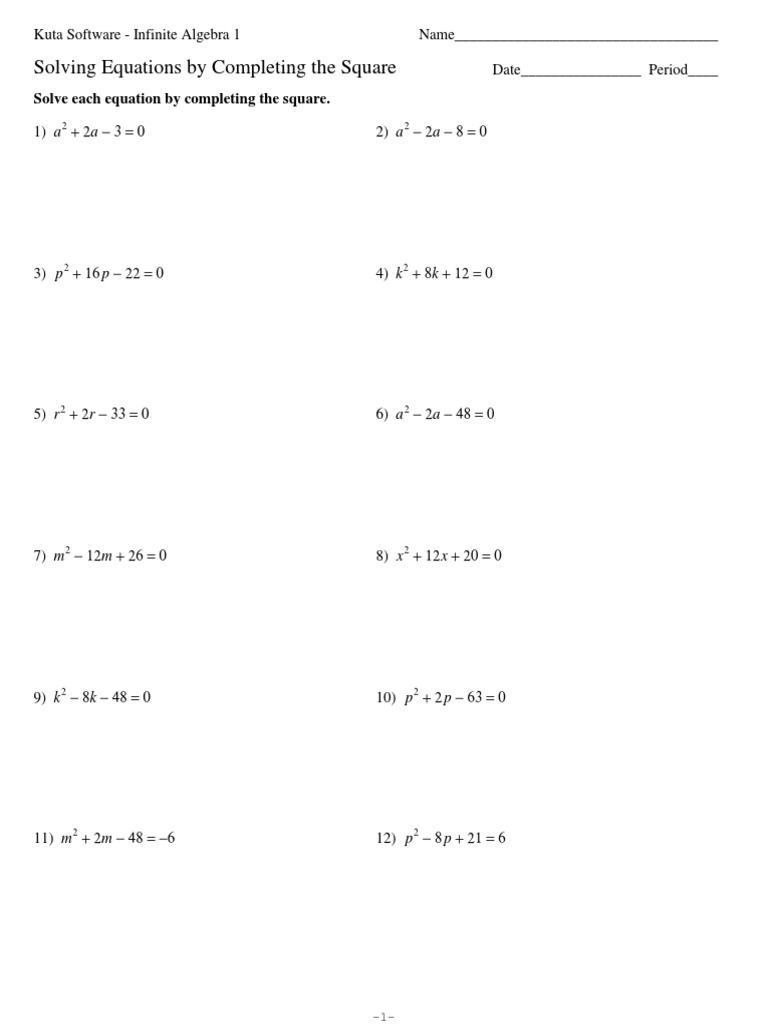 Day 11 - Completing The Square | PDF | Mathematics | Algebra