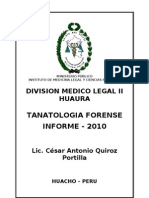 Tanatologia Forense - Informe 2010 - División Médico Legal II de Huaura