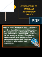 The Introduction of Media Information Literacy