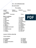 Vocabulary Revision Unit 1 (ST)