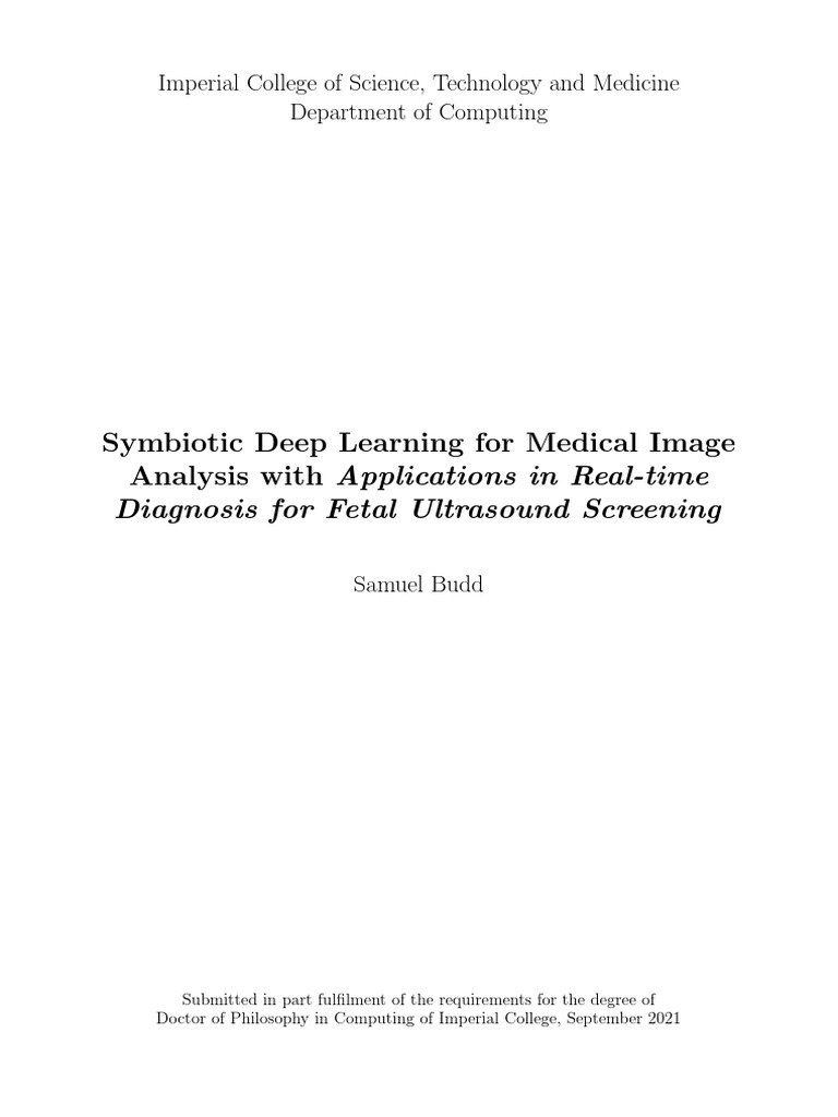 Budd S 2022 PHD Thesis | PDF | Medical Imaging | Image Segmentation