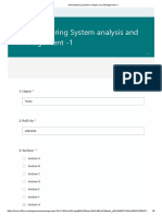 Manufacturing System Analysis and Management - 1
