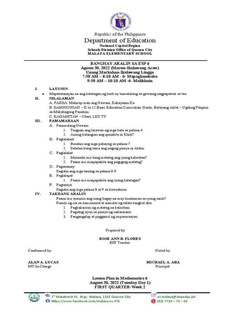 Department of Education: Republic of The Philippines | PDF