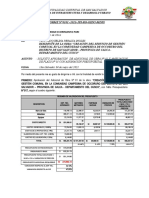 INFORME N°101, Adicional de Obra Con Presupuesto