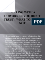 Dealing With A Coworker You Don't Trust