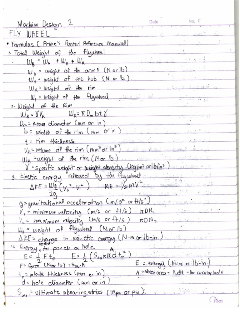 Flywheel Formulas PDF