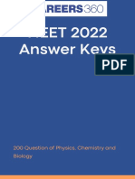 NEET 2022 Answer Keys by Careers360