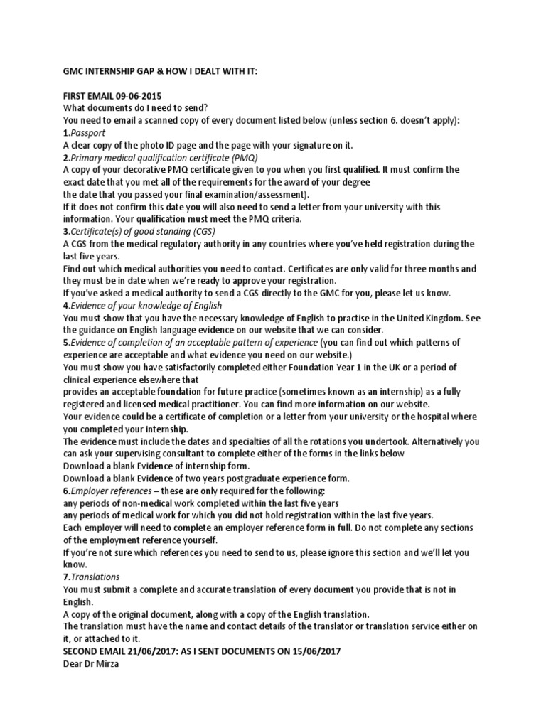 GMC Internship Application Gaps Explained | PDF | Health Sciences ...