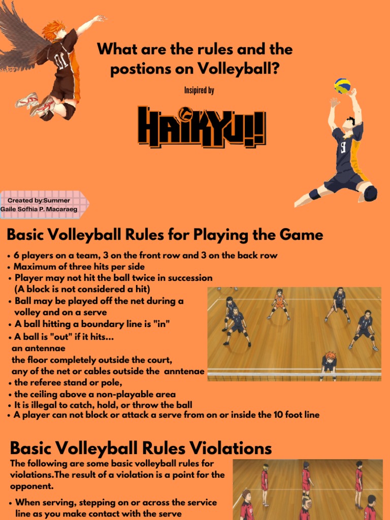 What Are The Rules and The Postions On Volleyball PDF Volleyball