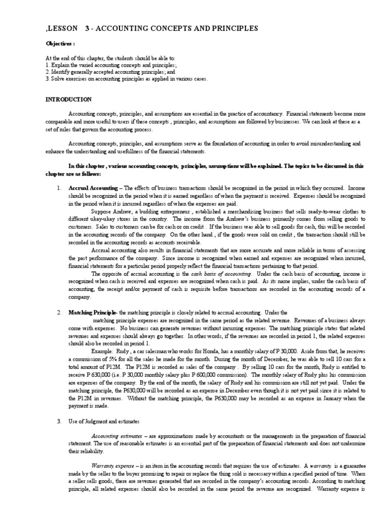 Accounting Concepts and Principles-Module 3 | PDF | International ...