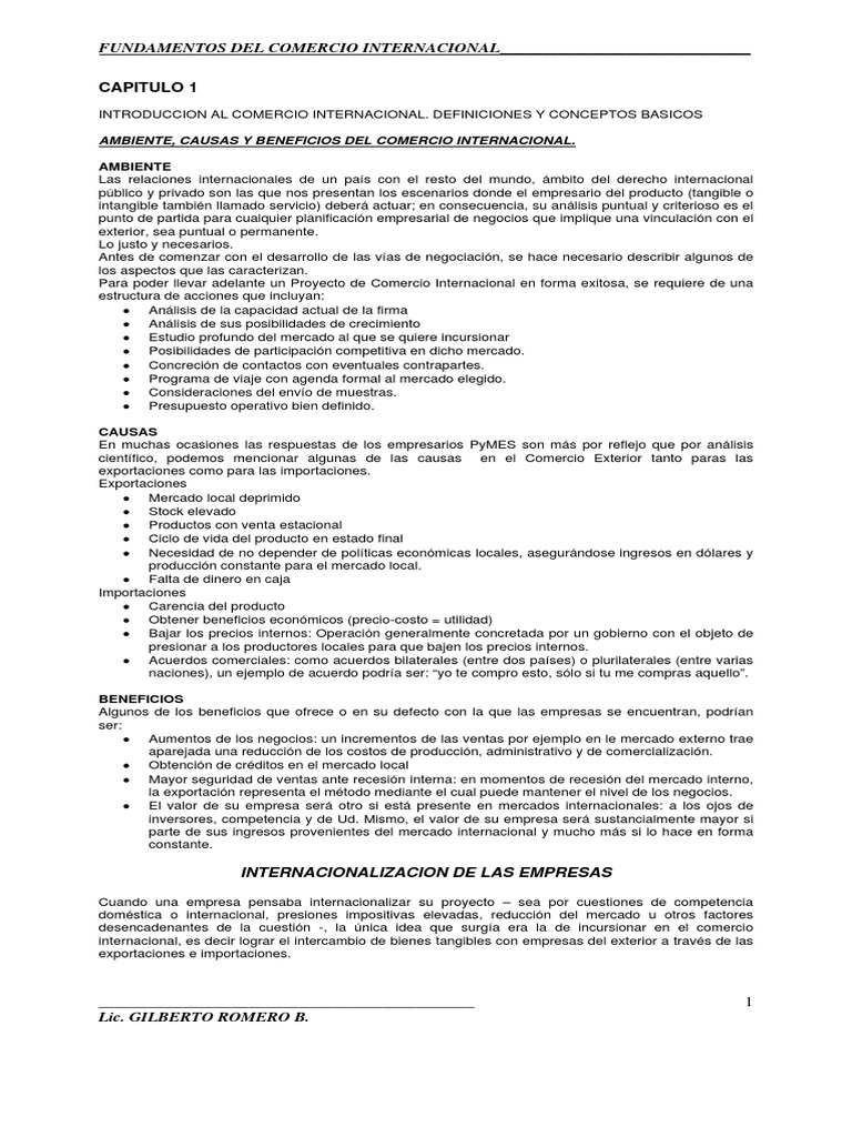 Fundamentos De Comercio Internacional I Descargar Gratis Pdf