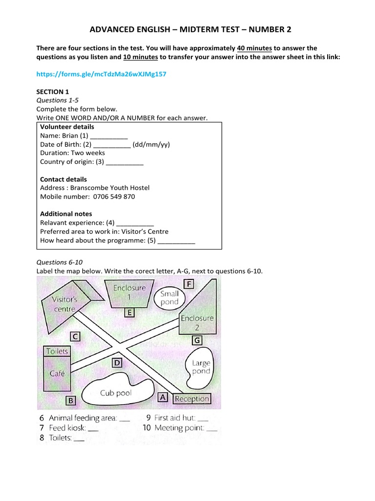 Advanced English Midterm Test Number 2 Pdf Sleep Cognitive