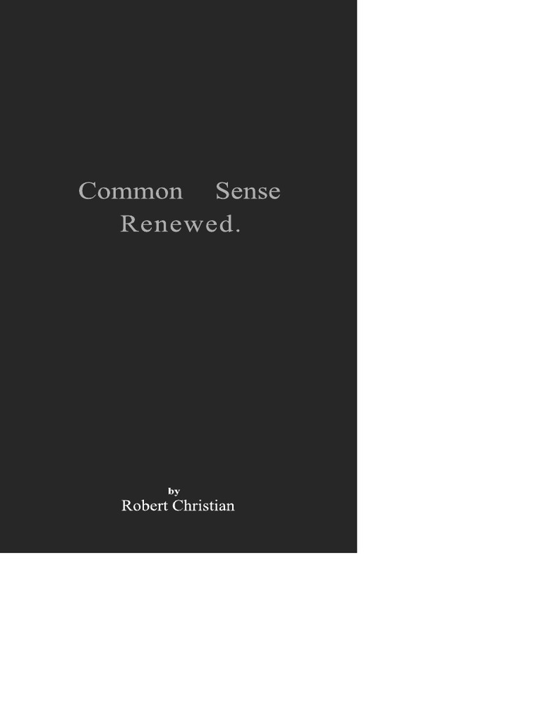 Common Sense Renewed | PDF