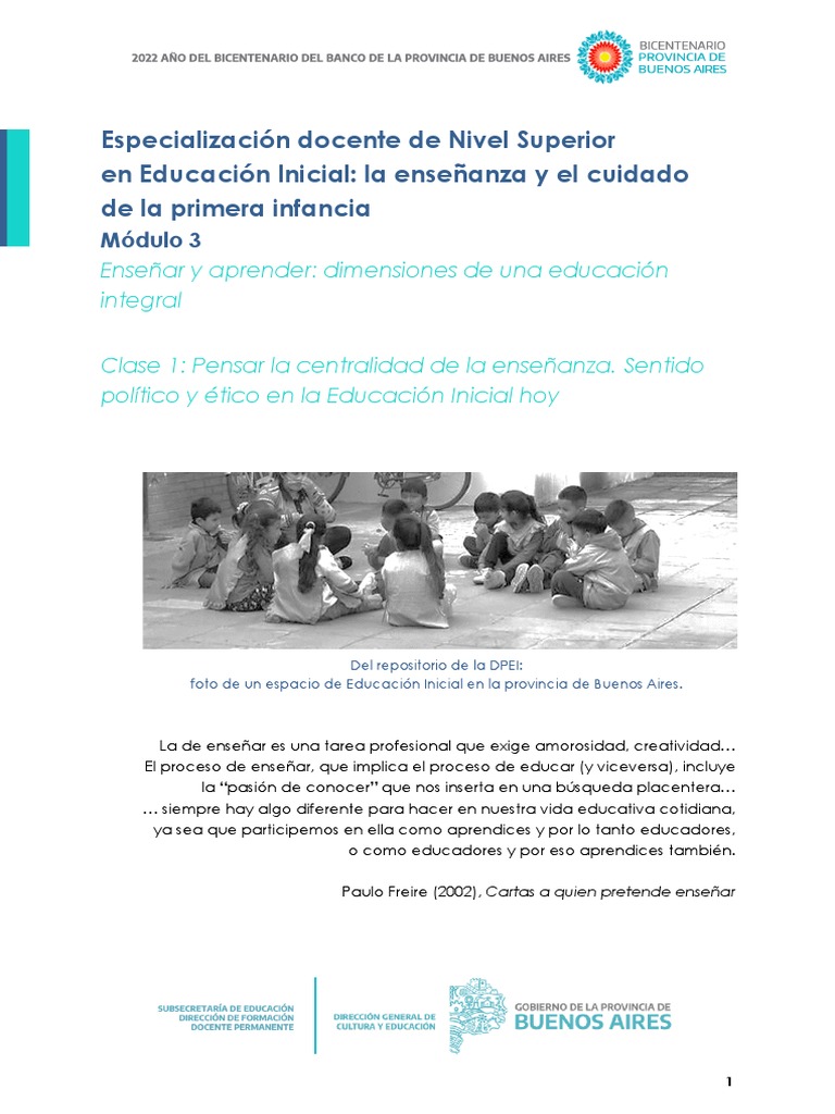 Enseñanza y cuidado integral en la primera infancia: una mirada a la ...