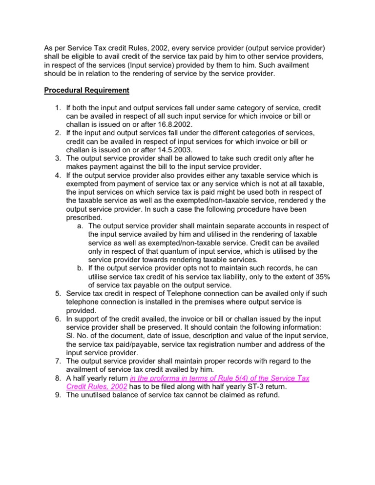 Understanding Service Tax Regulations | PDF
