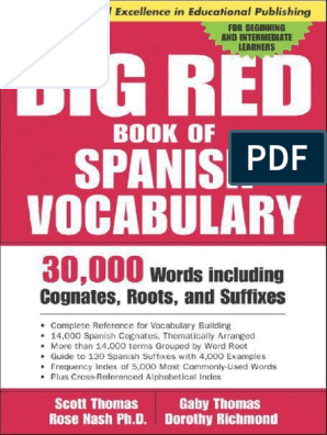 The Big Red Book of Spanish Vocabulary - Thomas, Scott, PDF, Grammatical  Gender