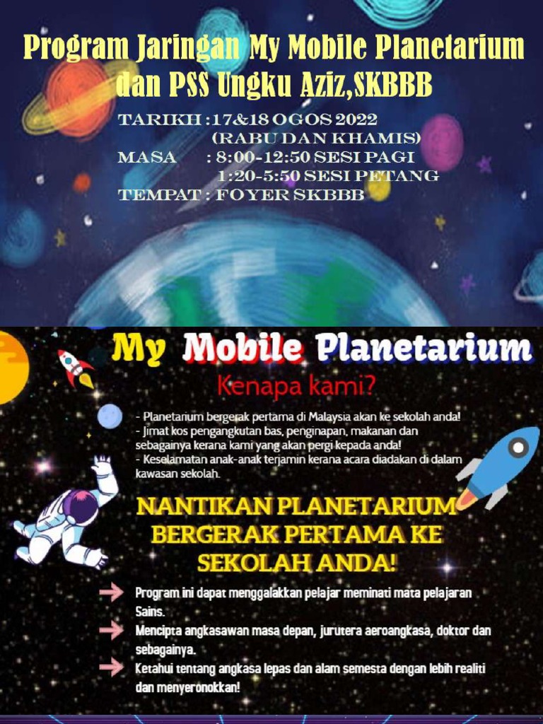 Program Jaringan My Mobile Planetarium Dan PSS Ungku Aziz, SKBBB | PDF