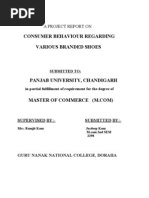 Download Project Report on Consumer Behaviour Regarding Various Branded Shoes by Jasdeep Kaur SN59032801 doc pdf