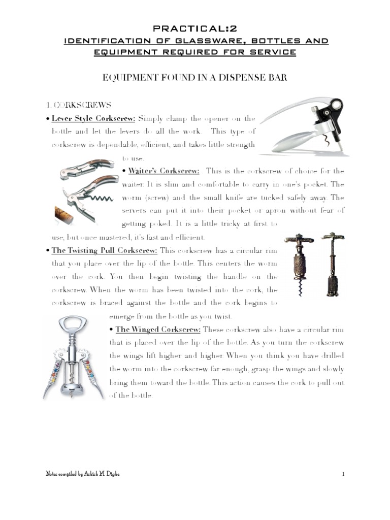 Essential Bar Equipment and Glassware | PDF | Champagne | Wine