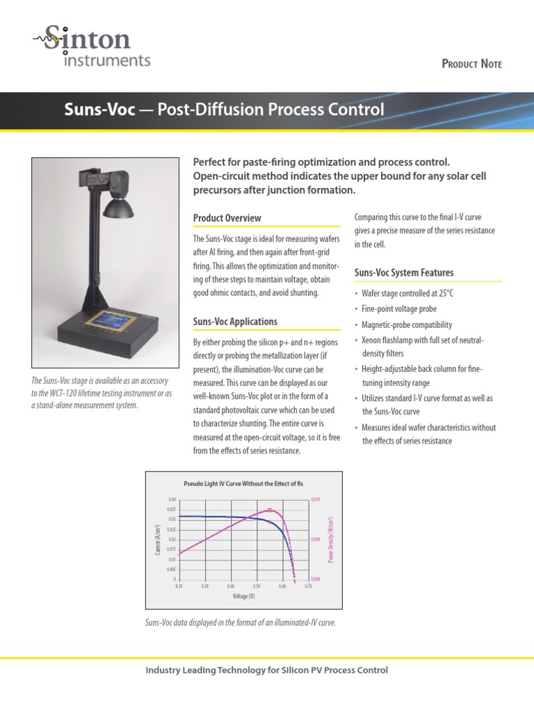 Suns-Voc Measurement System Overview | PDF | Photovoltaics | Solar Cell