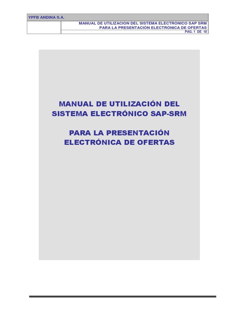 Manual SAP SRM para Ofertas Electrónicas | PDF | Ventana (informática ...
