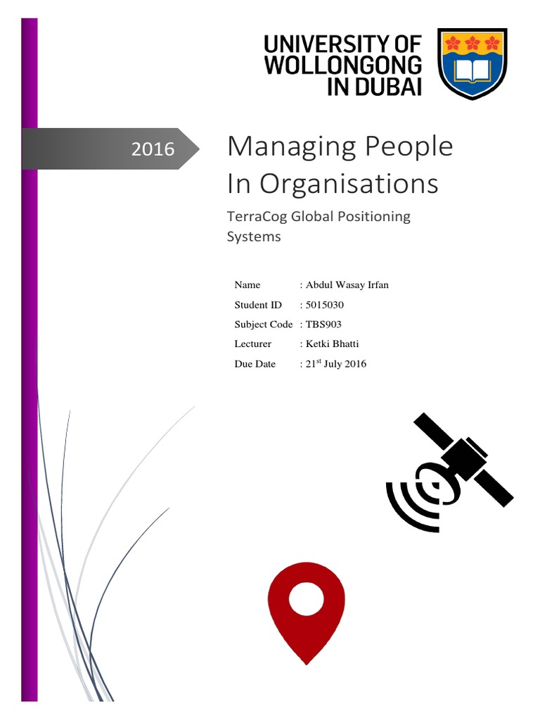 Managing People in Organisations Terracog Global Positioning Systems
