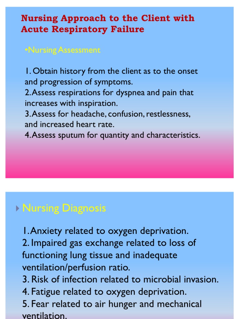 Management of respiratory failure