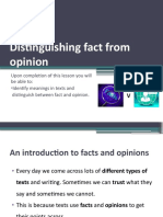 Distinguishing Fact From Opinion
