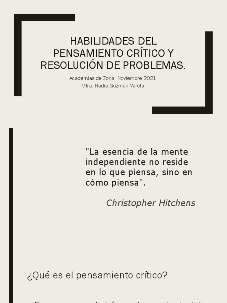 Habilidades de Pensamiento Crítico | PDF | Pensamiento | Pensamiento ...