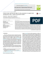 Contract Type and Decision Right of Sales Promotion in Supply Chain Management With A Capital Constrained Retailer