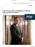 Luis Vera Llerena: "Se Debilita A La PNP Con Estas Decisiones Políticas"