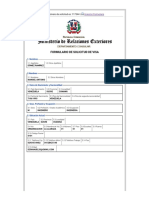 Planilla de Visa Nueva República Dominicana