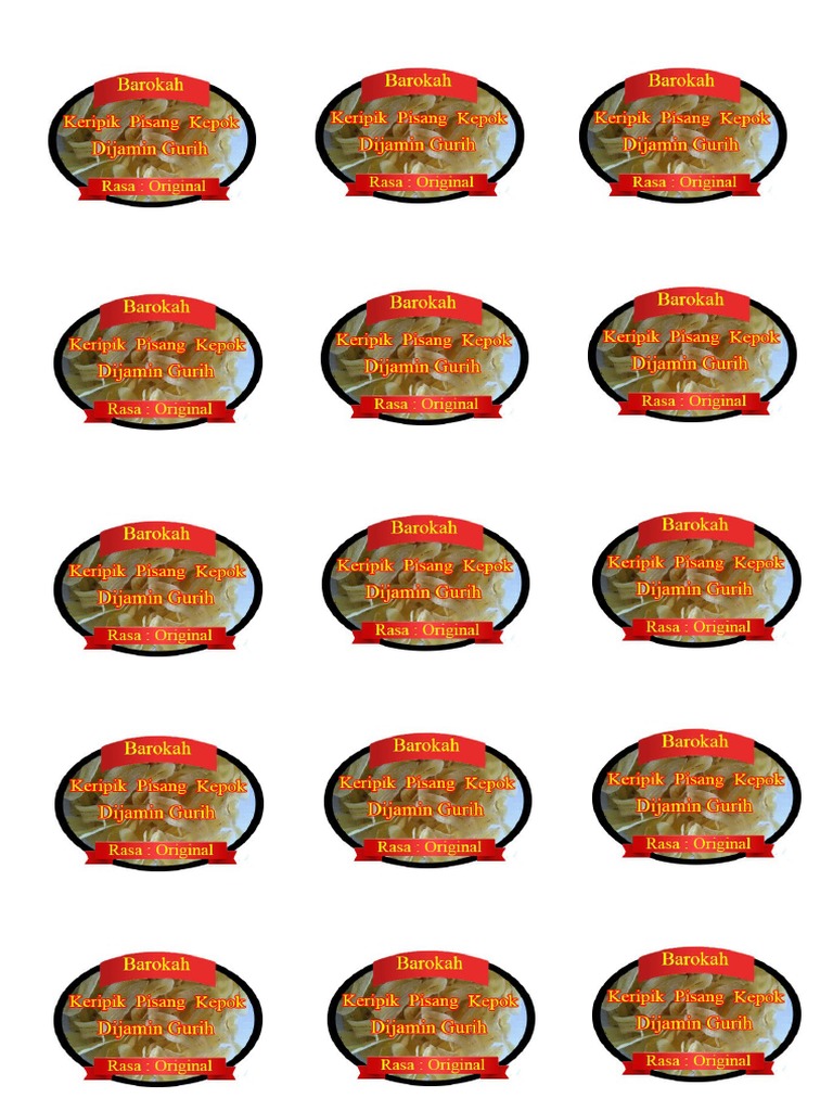 Stiker Keripik Pisang Original | PDF