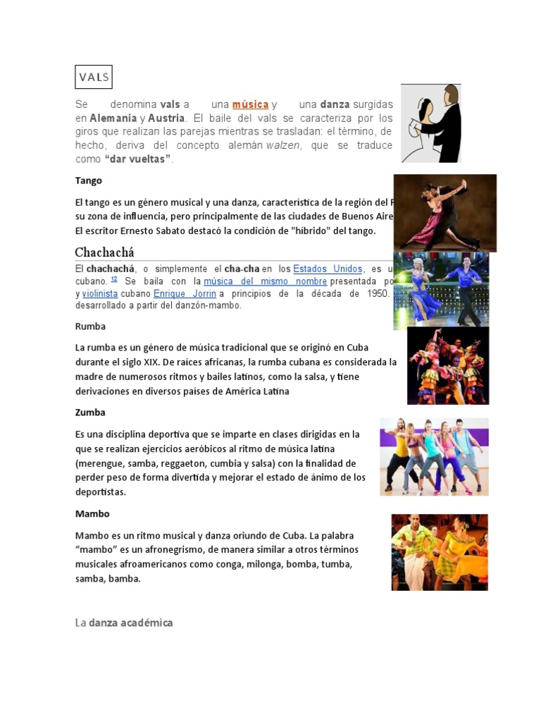 Tipos de Bailes | PDF | Bailes | Las artes escénicas