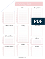 Grocery Shopping List Rose Free Printable SaturdayGift