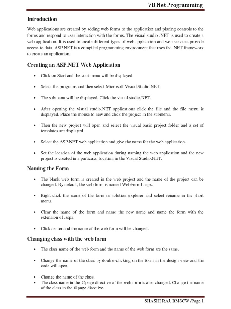 VB Unit4&5 PDF Hypertext Transfer Protocol Dynamic  Page