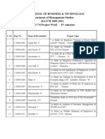 Gojan School of Business & Technology Department of Management Studies BATCH 2009-2011 BA 1770 Project Work - IV Semester