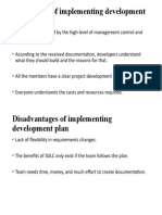 Pros and Cons  of implementing development plan