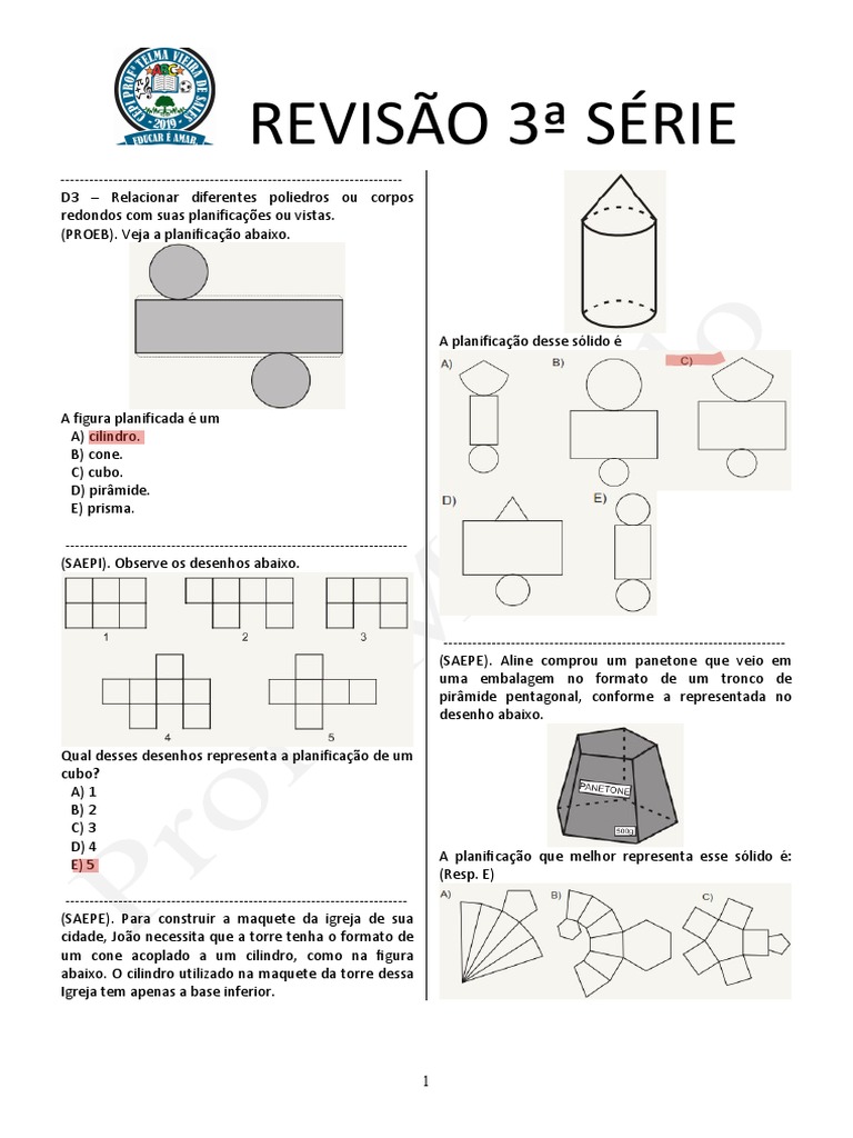 lista planificação | PDF | Triângulo | Geometria Elementar
