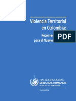 Informe Violencia Territorial en Colombia - Recomendaciones para El Nuevo Gobierno Oficina ONU Derechos Humanos