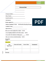 Personal Data-Job Application