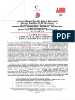 Law Full Notice Name Change Declaration, Correction Proclamation and Publication Judicial Proclamation Inola Enapay Bey Ex Relation ANTHONY JAMES GILFORD