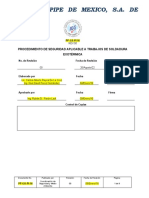 PROCEDIMIENTO DE SEGURIDAD APLICABLE A TRABAJOS DE SOLDADURA Exotérmica Rev. 00