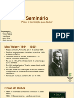 Seminário - Sociologia - Poder e Dominação para Weber