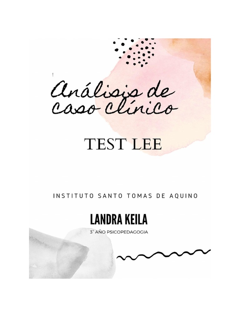 Test Lee | PDF | Comprensión lectora | Psicología cognitiva