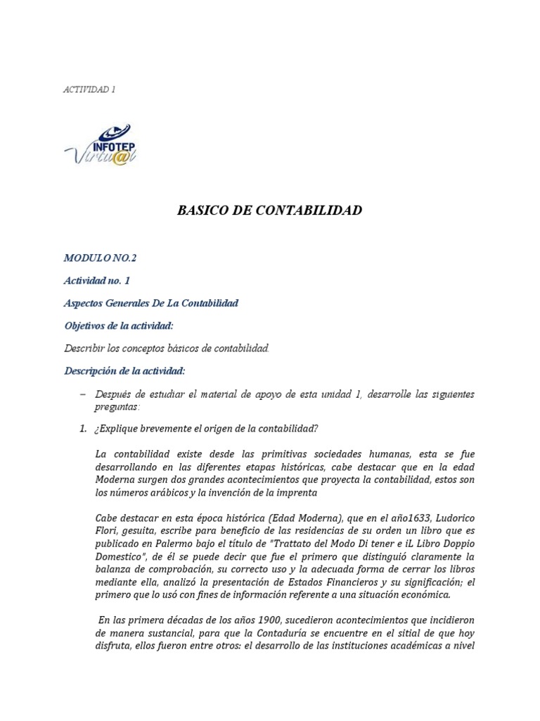 Actividad Modulo 2 Contabilidad Pdf Contabilidad Estado Financiero