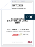 3er Examen Pre San Marcos Ciclo Ordinario 2020-I