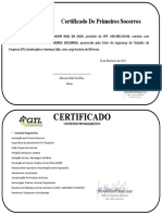 Certificado - Primeiros Socorros Não Precisa Fazer