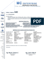 CARTA DE PRESENTACION DE MC ENTERPRISE PARA IMETADE SAC