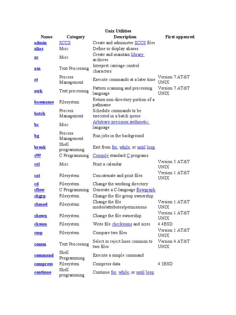 Unix Commands | PDF | File System | Unix